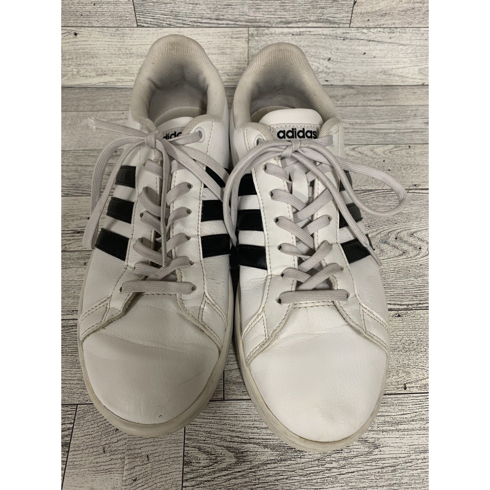 Adidas Cloudfoam Advantage Women's White/Black 3 Stripe Shoes Size 8.5